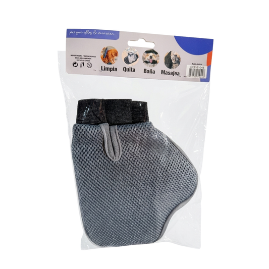 Guante Cepillo Quitapelos Gris