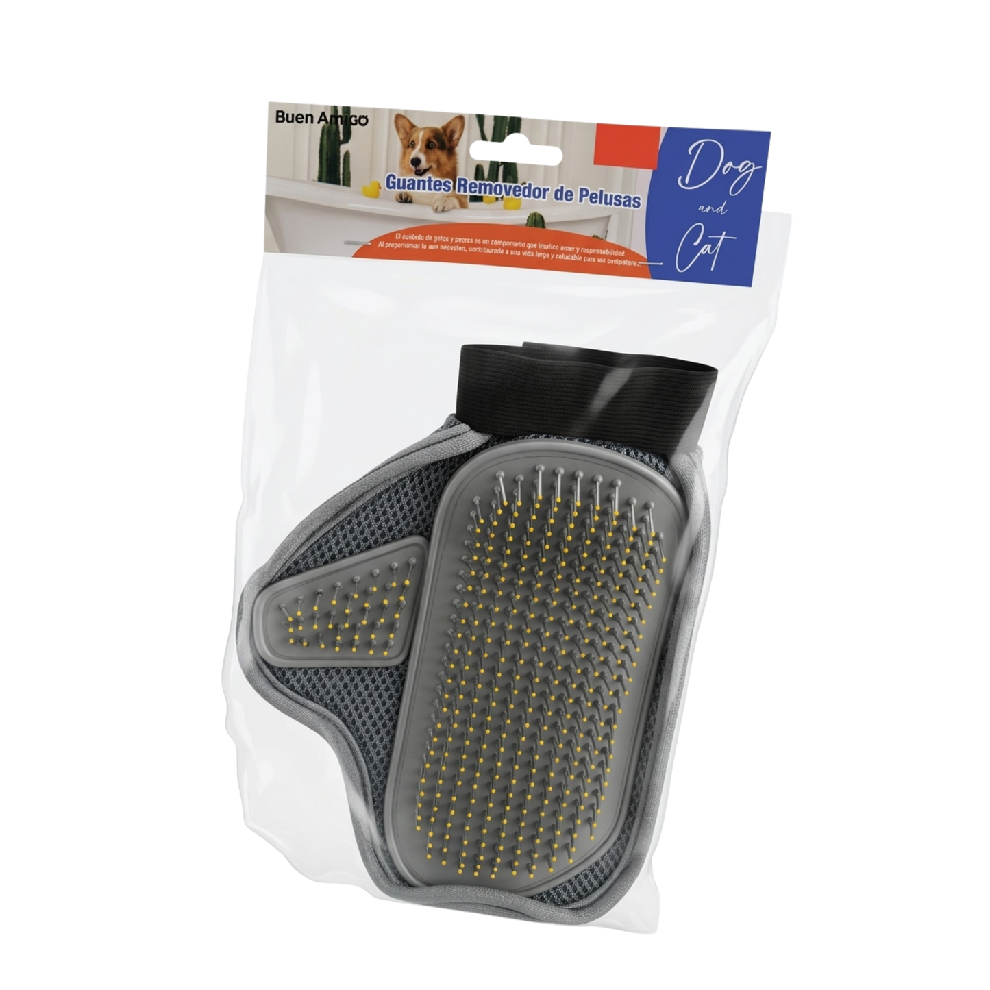 Guante Cepillo Quitapelos Gris