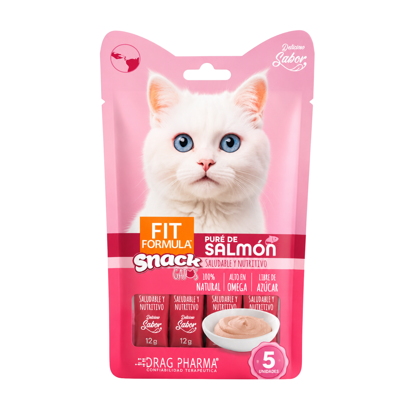Fit Formula Snack Gatos Puré 5 Unidades