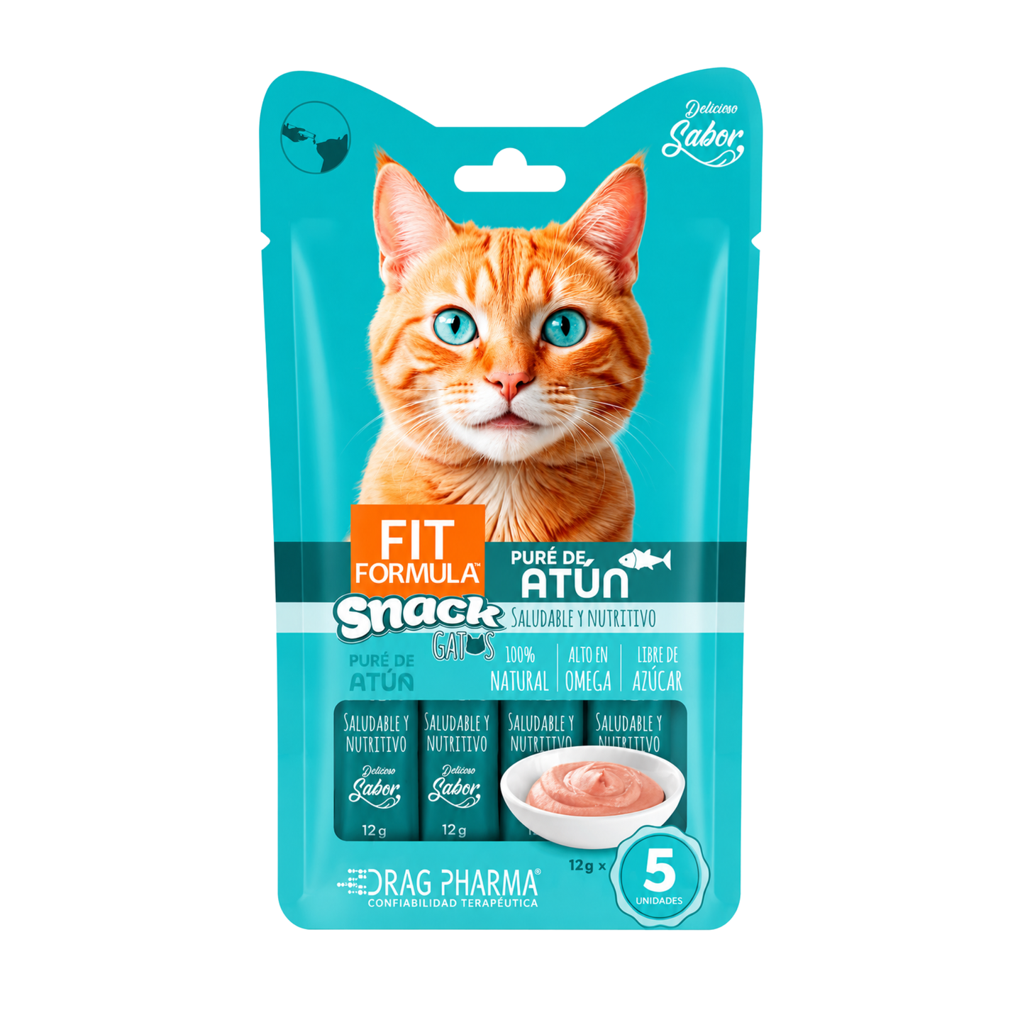 Fit Formula Snack Gatos Puré 5 Unidades